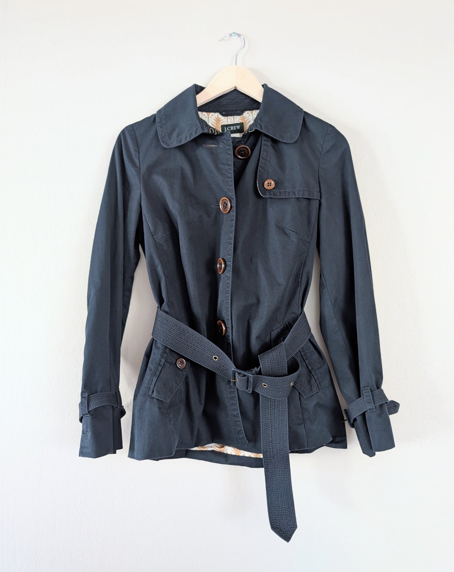 water resistant cropped trench coat