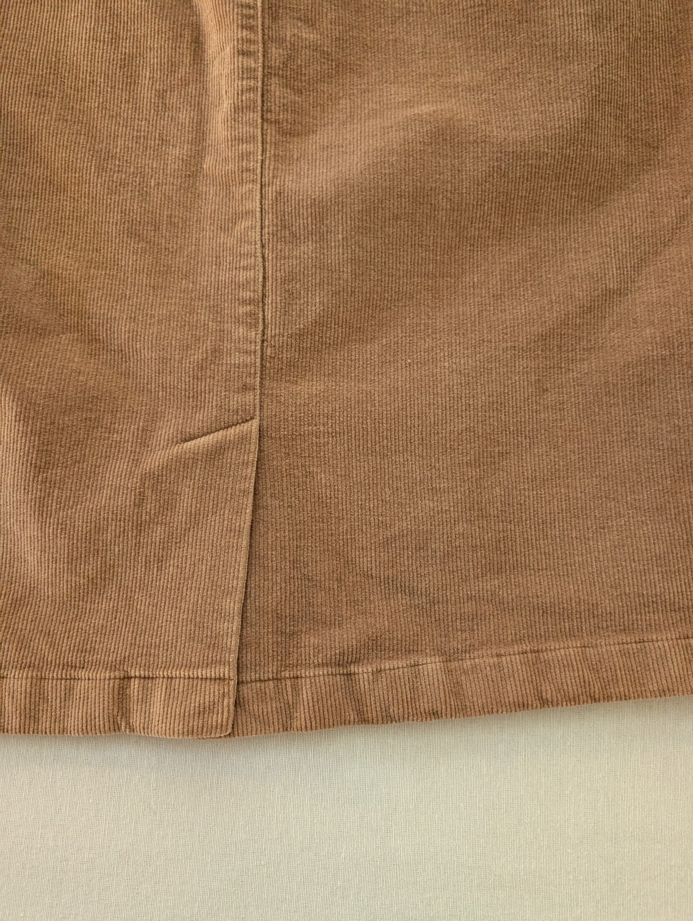 vintage corduroy midi skirt in brown