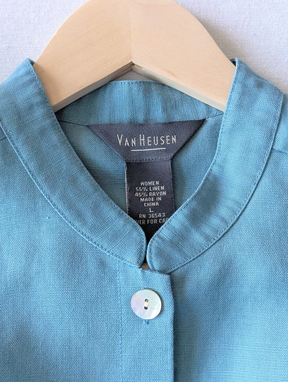 Van Heusen vintage slate blue linen shirt