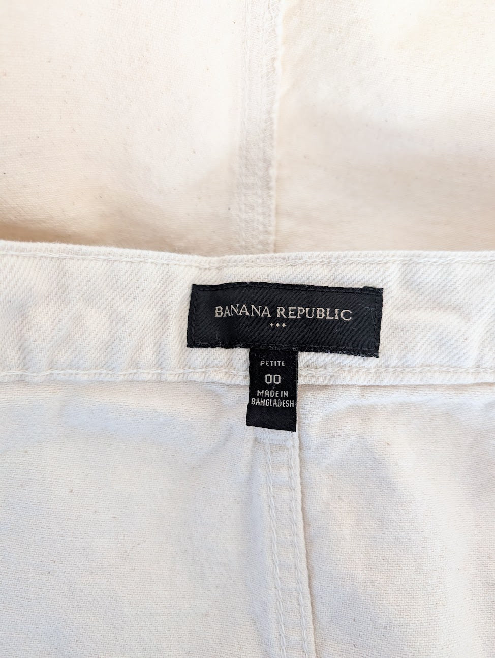 White Denim A-Line Skirt (Petite 00)