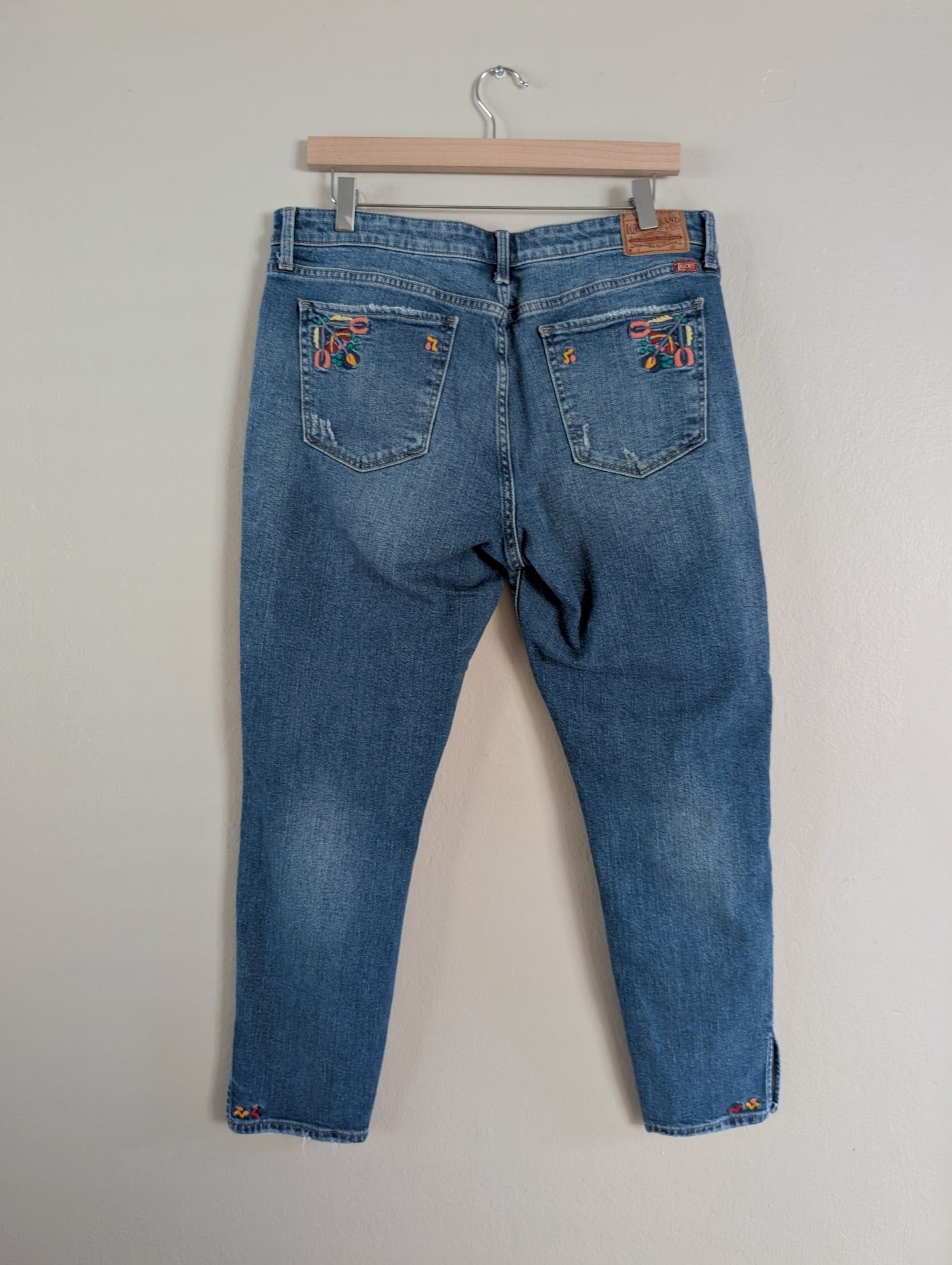 floral embroidered jeans