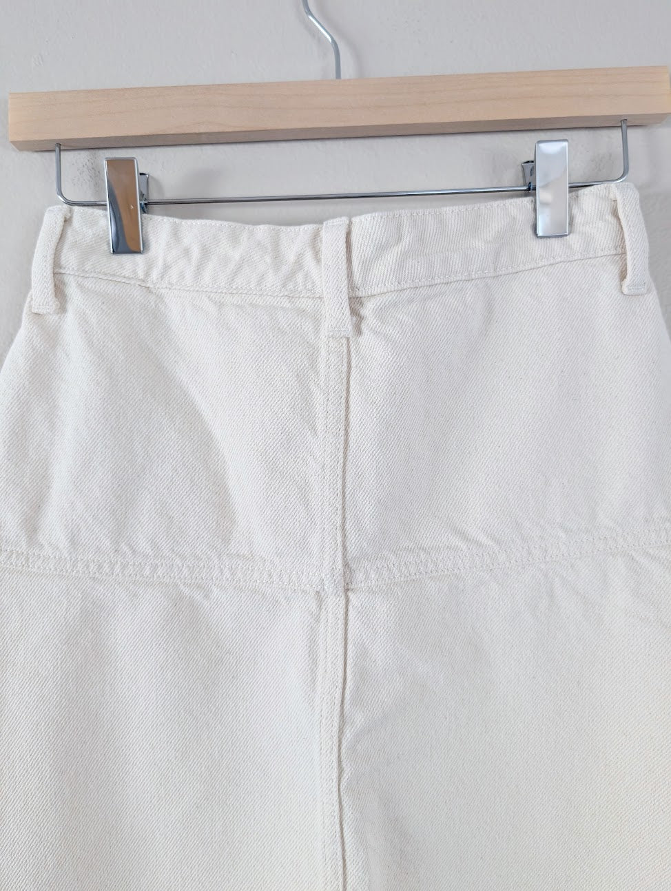 ecru denim aline skirt