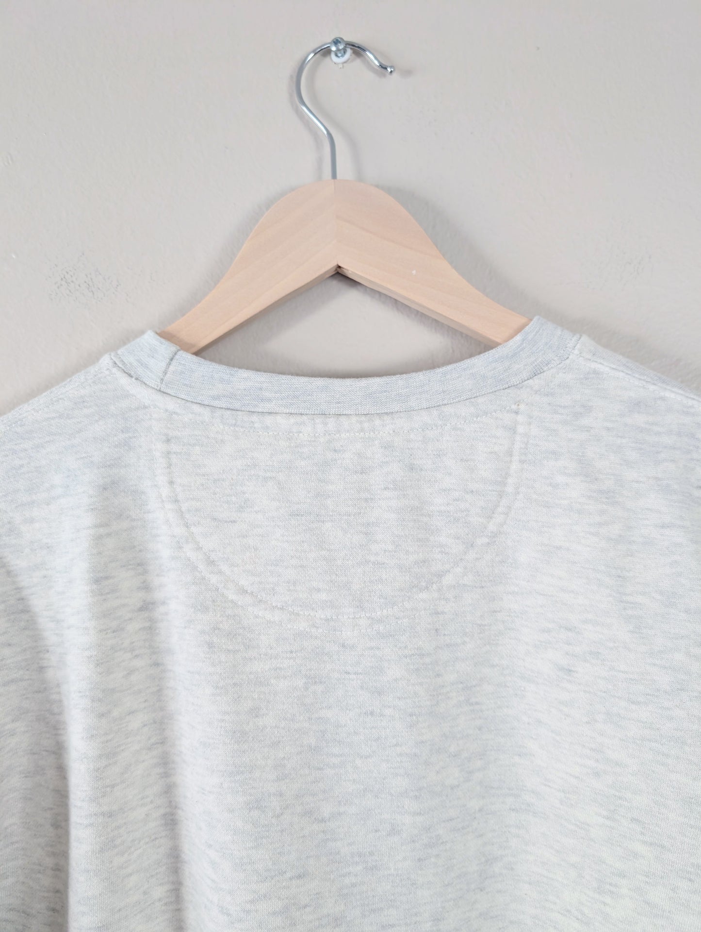 Ultra Soft Oatmeal Heather Embroidered Crewneck Sweatshirt (S)