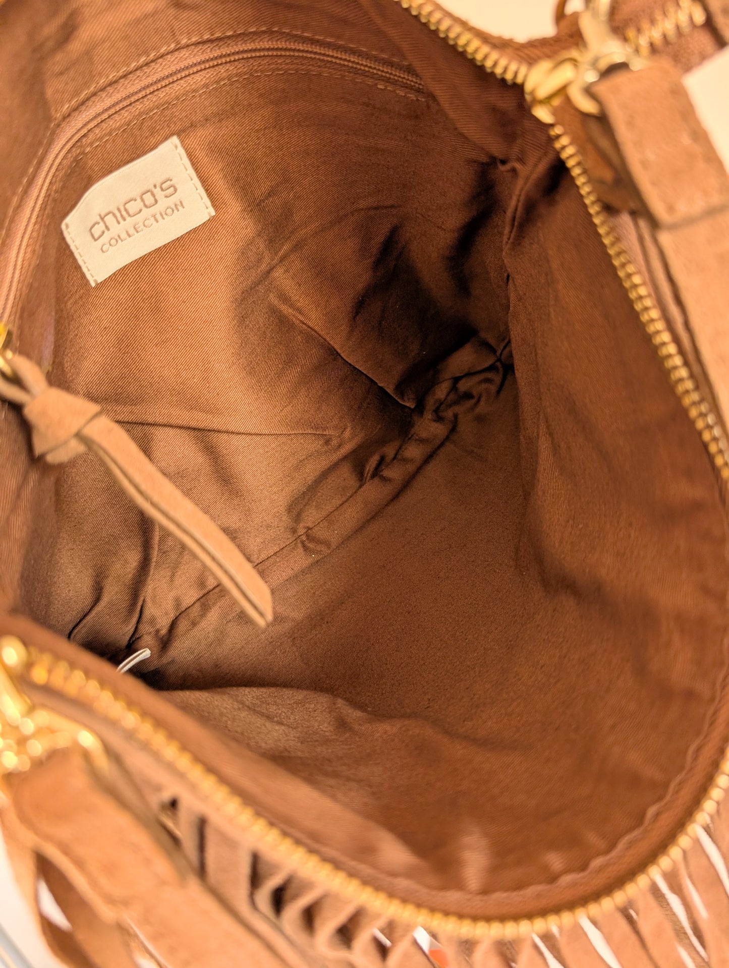 Genuine Suede Fringe Small Crossbody Tote