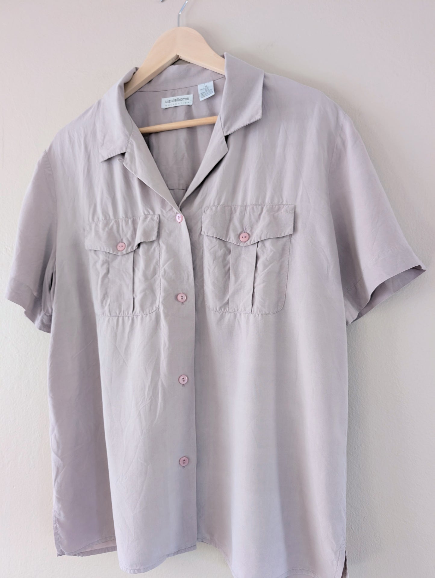 100% Silk Button Up Short Sleeve Shirt (14)