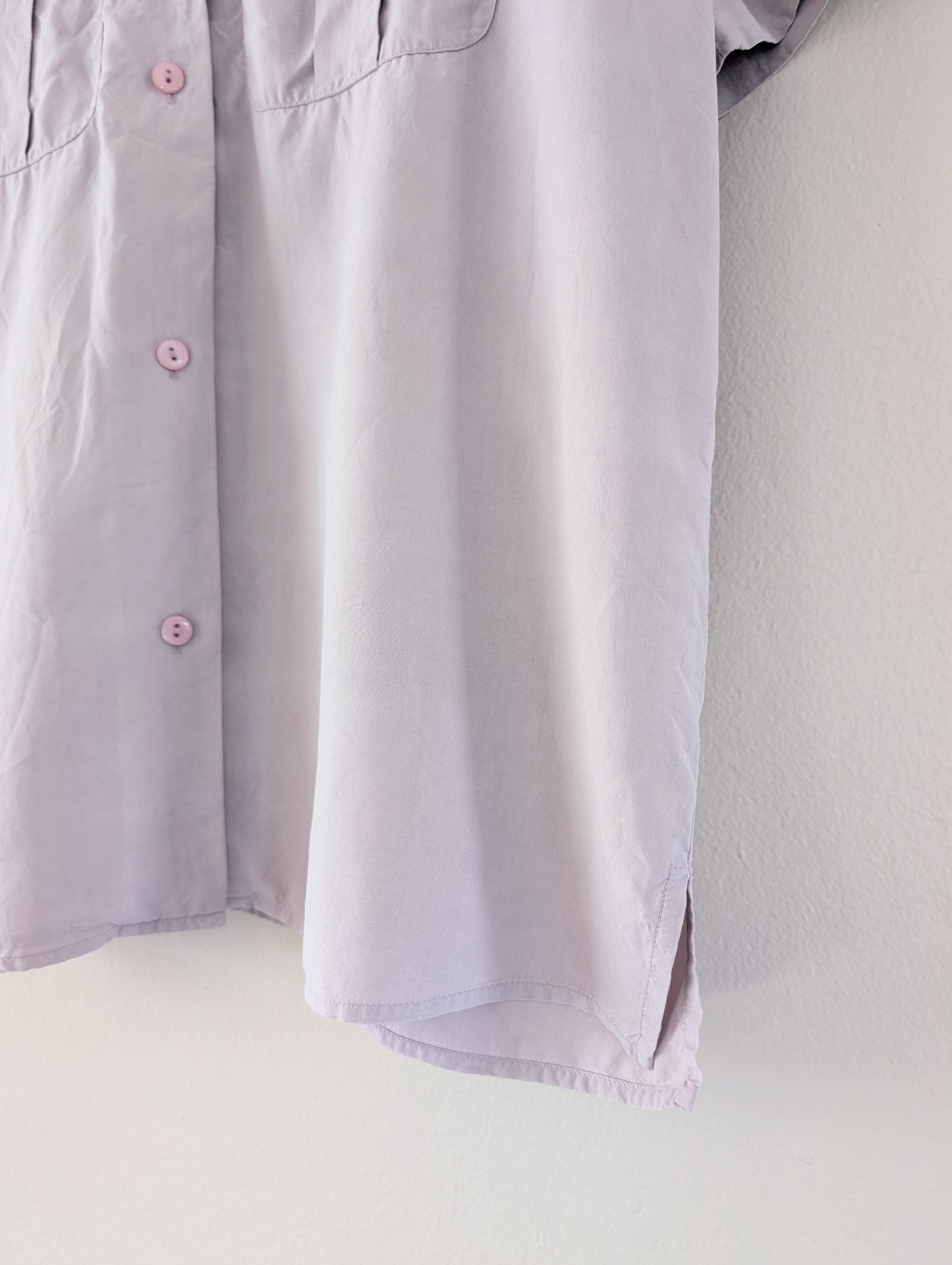 100% Silk Button Up Short Sleeve Shirt (14)