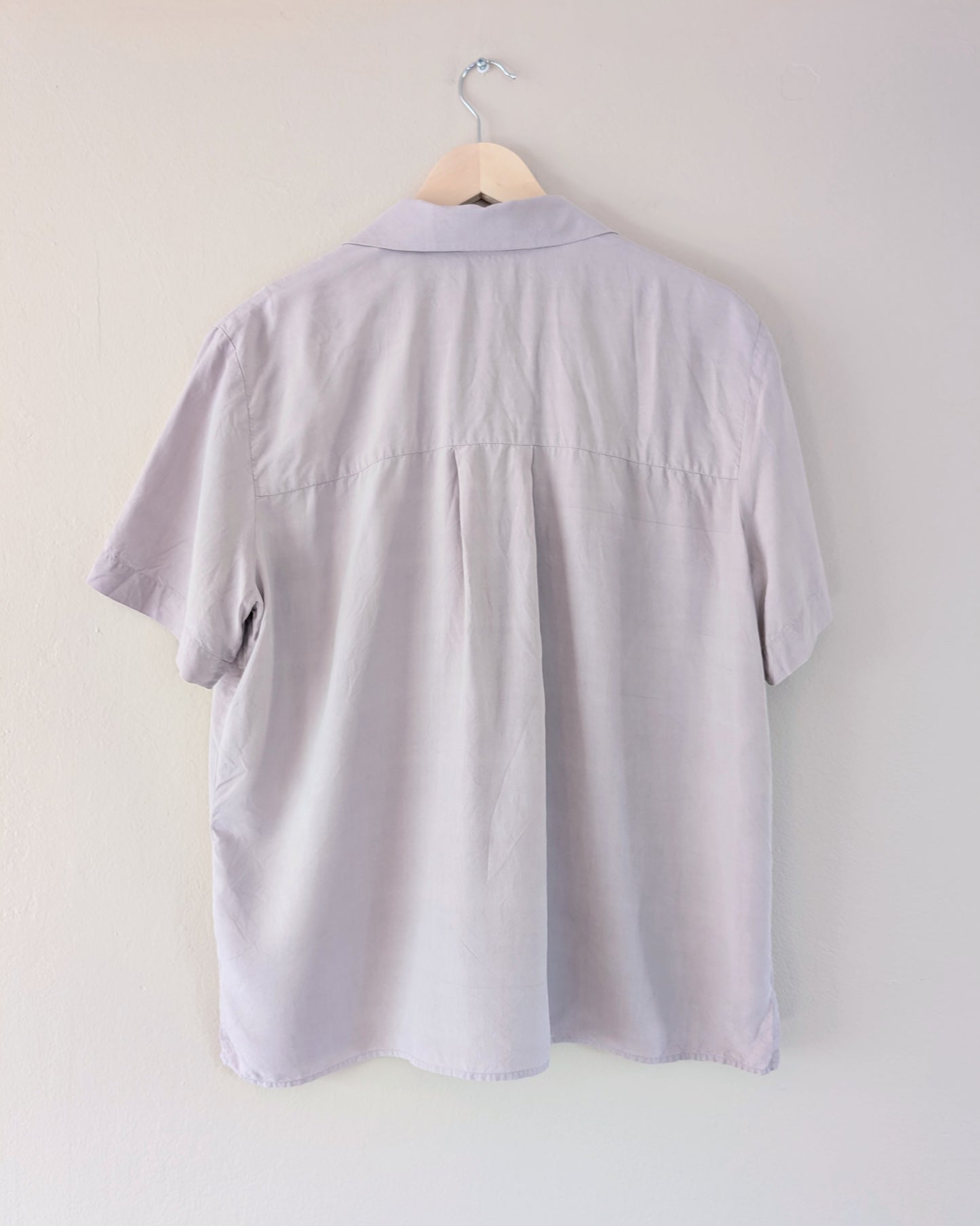 100% Silk Button Up Short Sleeve Shirt (14)