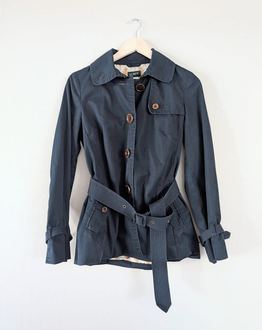 water resistant cropped trench coat