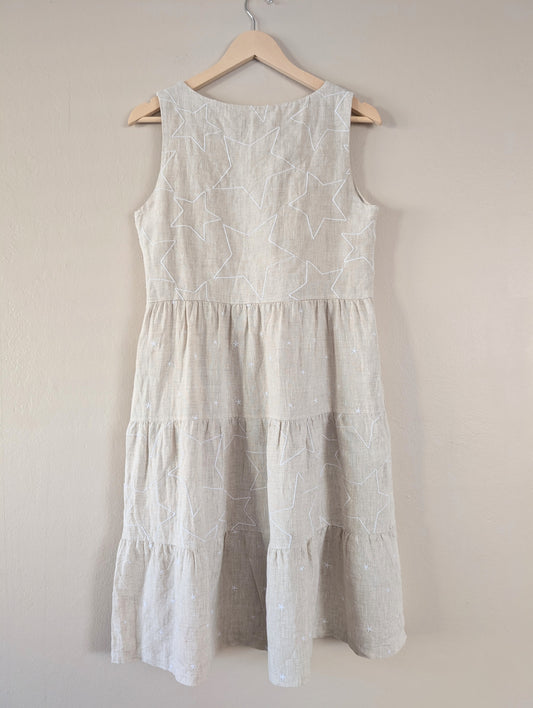 Daniel & Mayer linen dress with embroidered stars