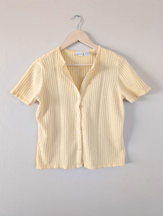 vintage butter yellow cardigan