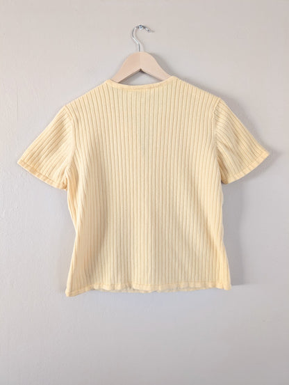 vintage butter yellow cardigan