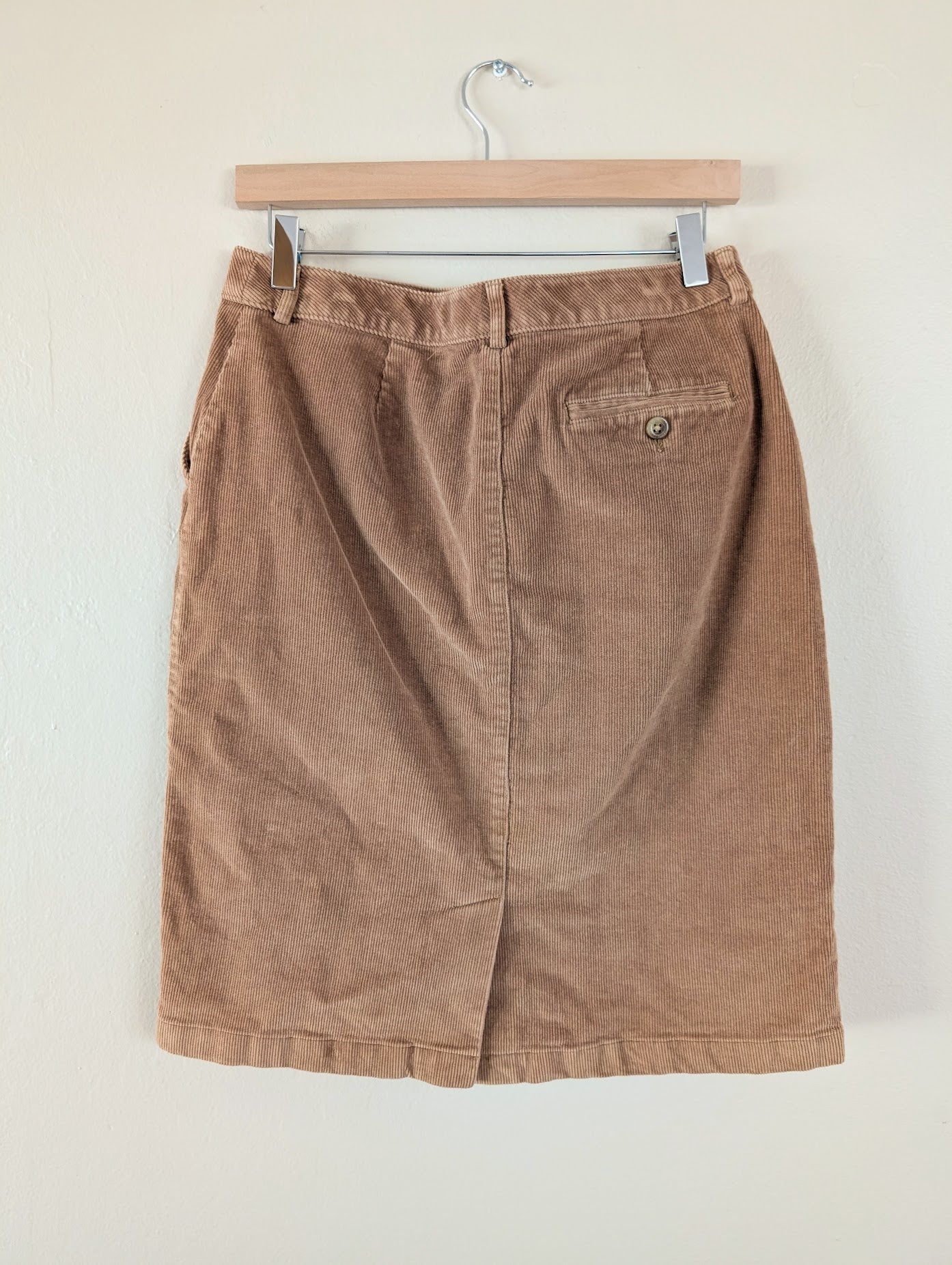 vintage corduroy midi skirt in brown