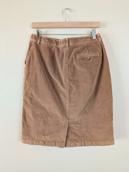 vintage corduroy midi skirt in brown