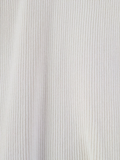 Short Sleeve Cotton Ribbed Knit Tee (L)