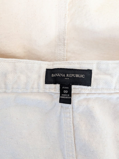 White Denim A-Line Skirt (Petite 00)