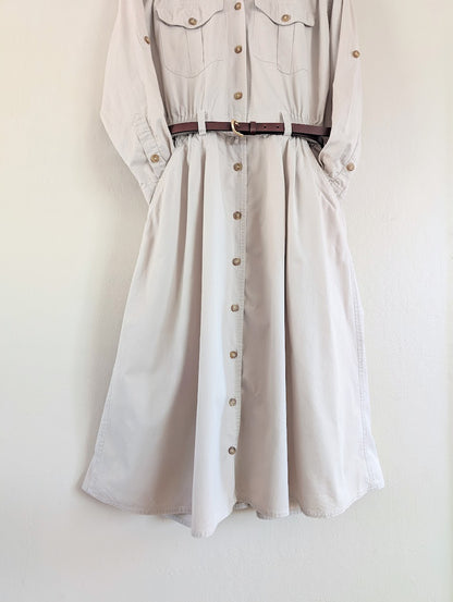 safari trench dress in khaki