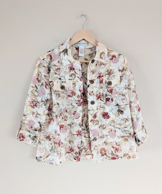 Floral Burnout Button Up Shirt (PM)