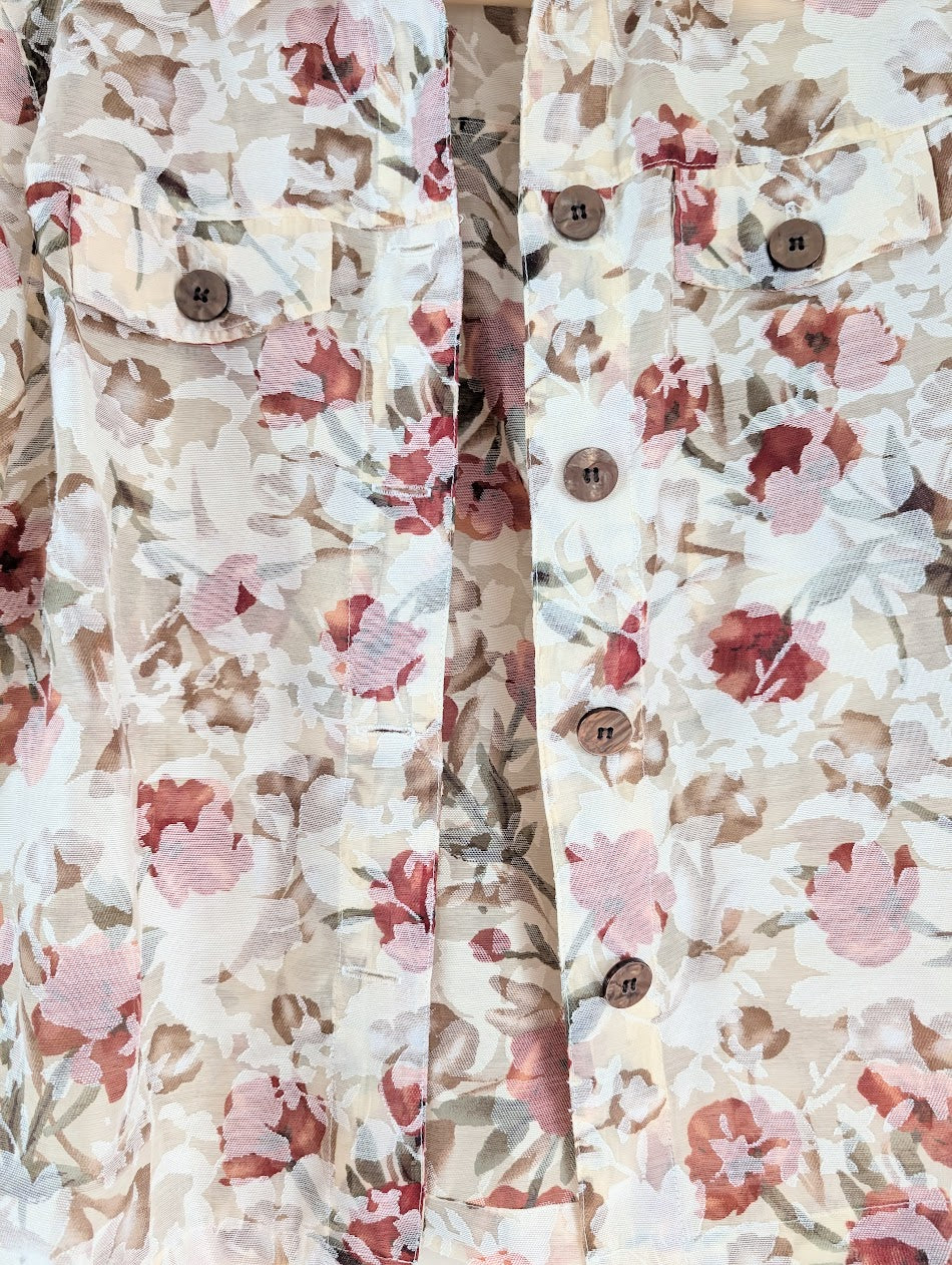 Floral Burnout Button Up Shirt (PM)