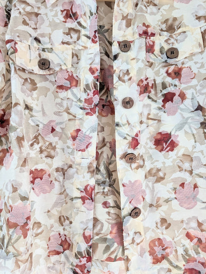 Floral Burnout Button Up Shirt (PM)