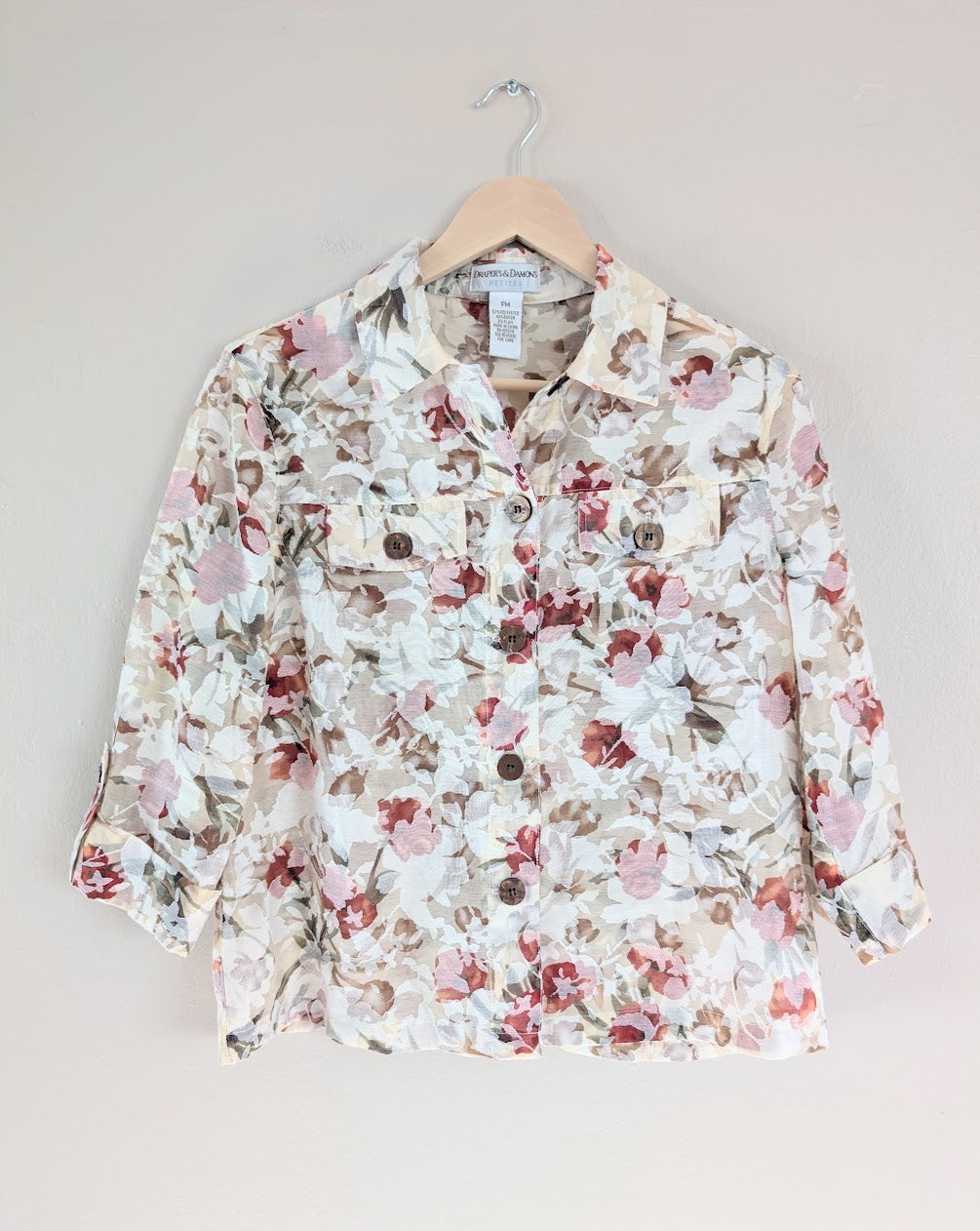 Floral Burnout Button Up Shirt (PM)