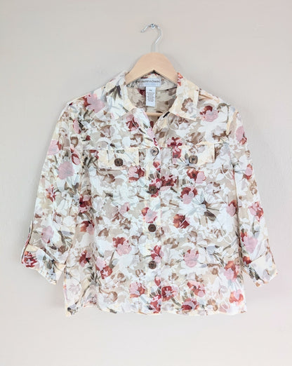 Floral Burnout Button Up Shirt (PM)