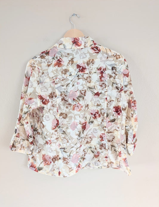 Floral Burnout Button Up Shirt (PM)