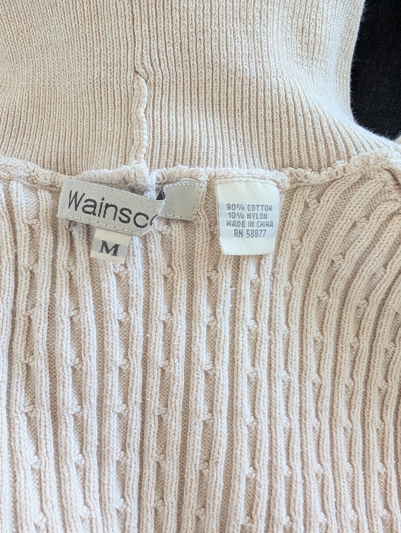 Vintage Sleeveless Cable Knit Turtleneck Sweater Vest (M)