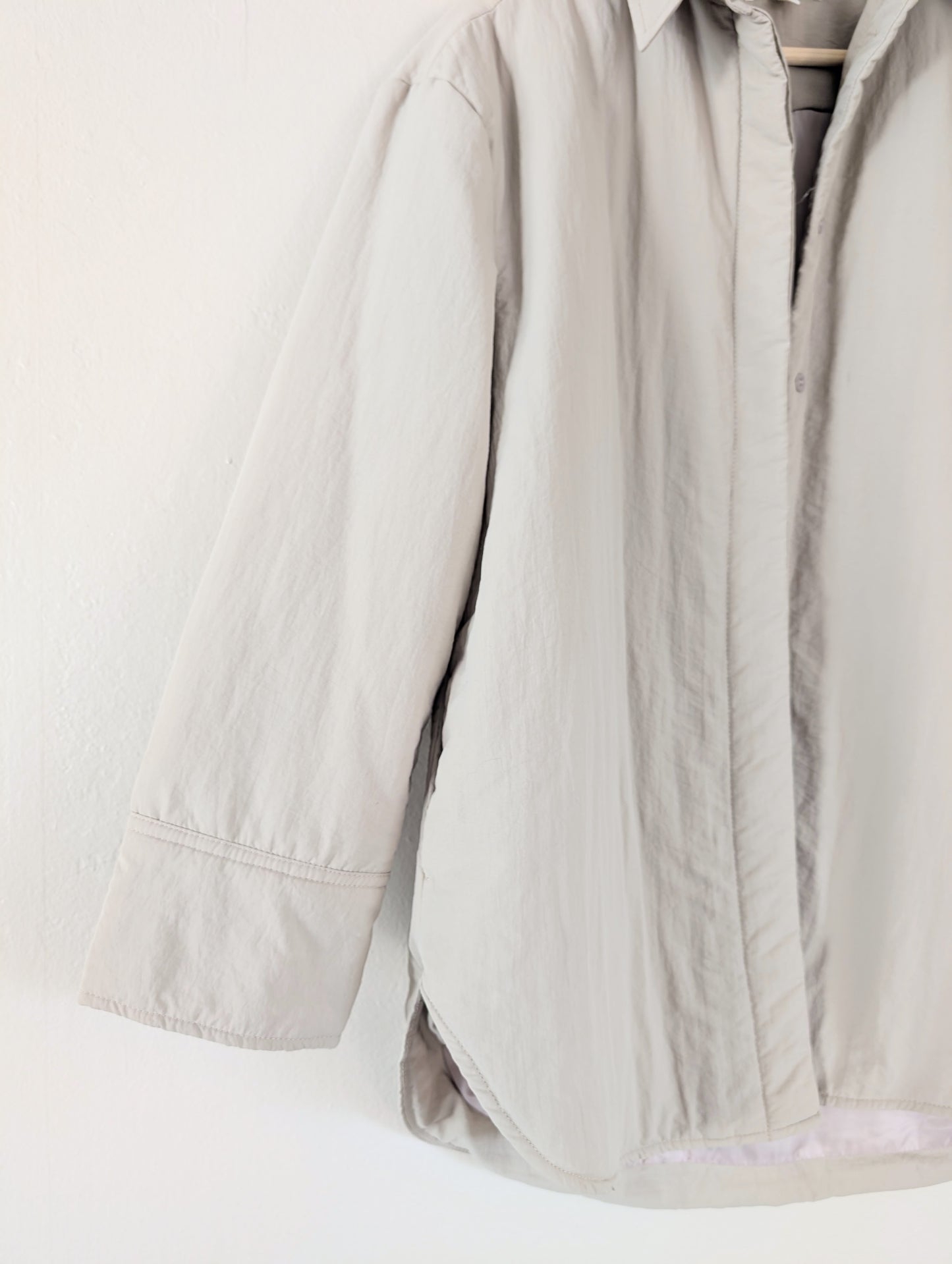 Oversized Nylon Jacket in Taupe (S)
