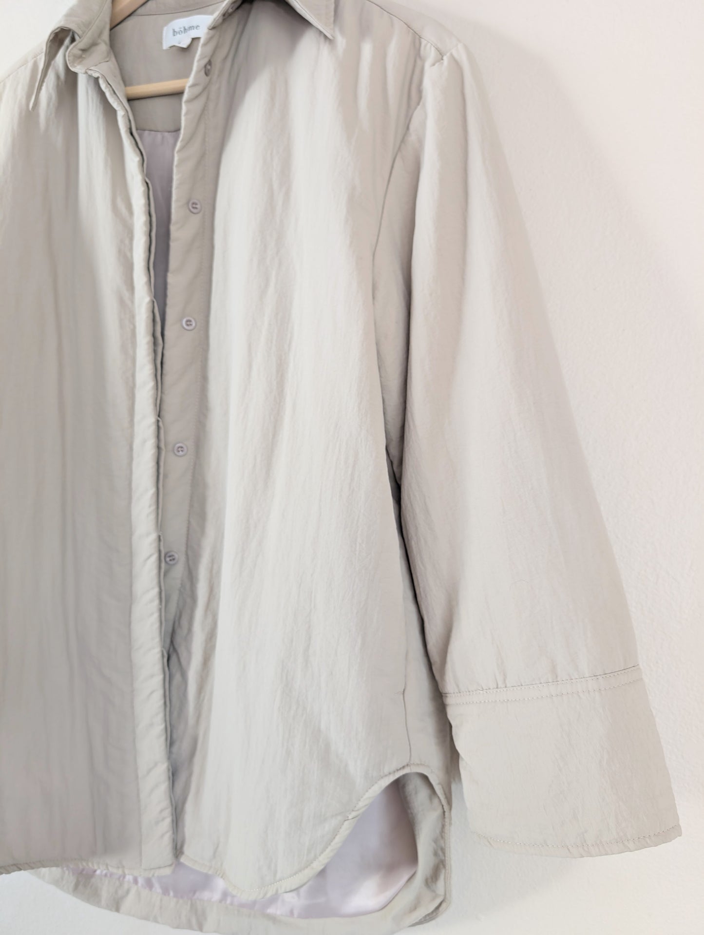 Oversized Nylon Jacket in Taupe (S)