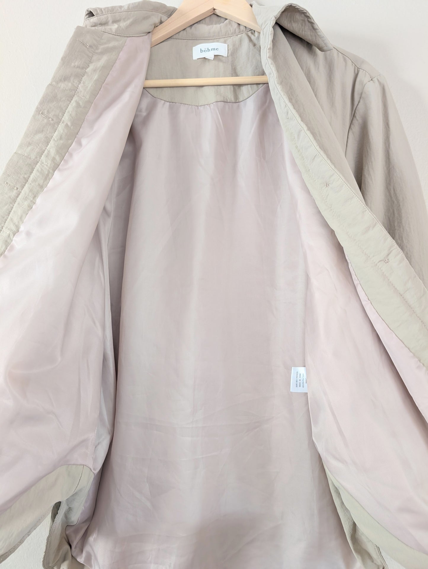 Oversized Nylon Jacket in Taupe (S)