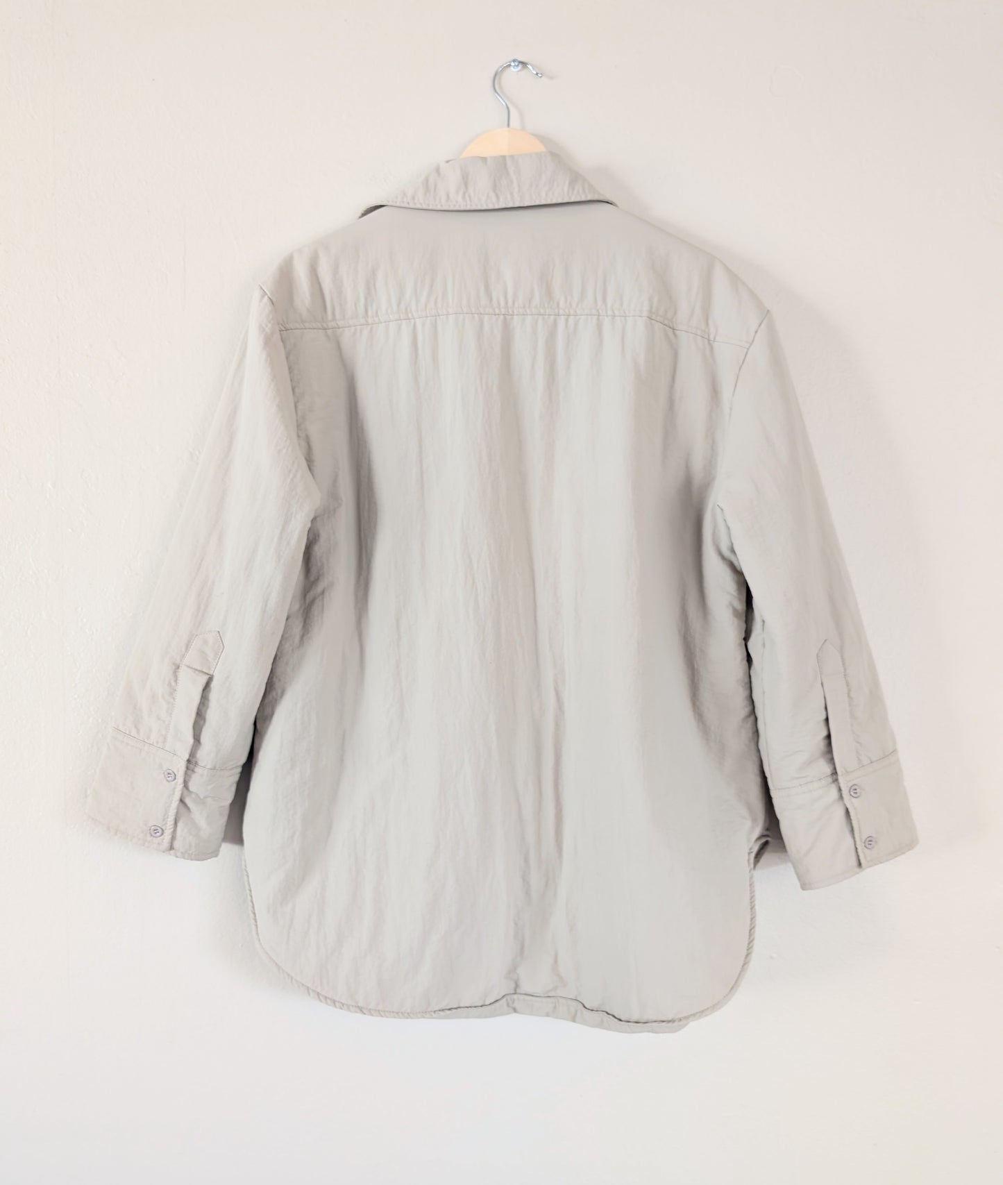 Oversized Nylon Jacket in Taupe (S)