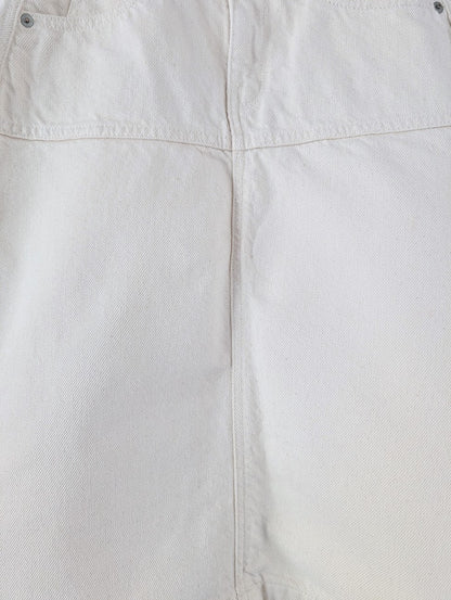 white denim midi skirt