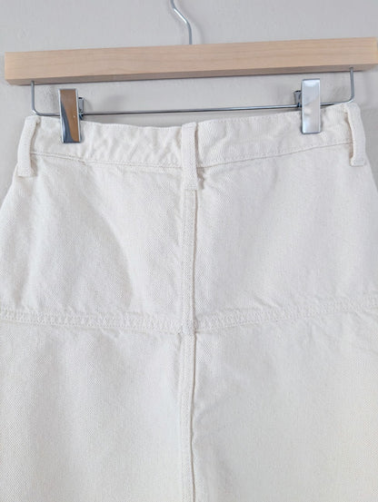 ecru denim aline skirt