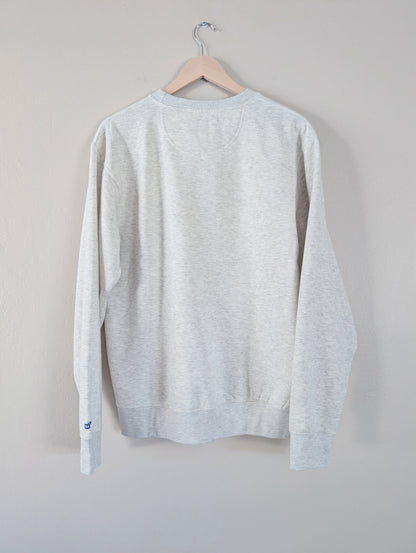 Ultra Soft Oatmeal Heather Embroidered Crewneck Sweatshirt (S)