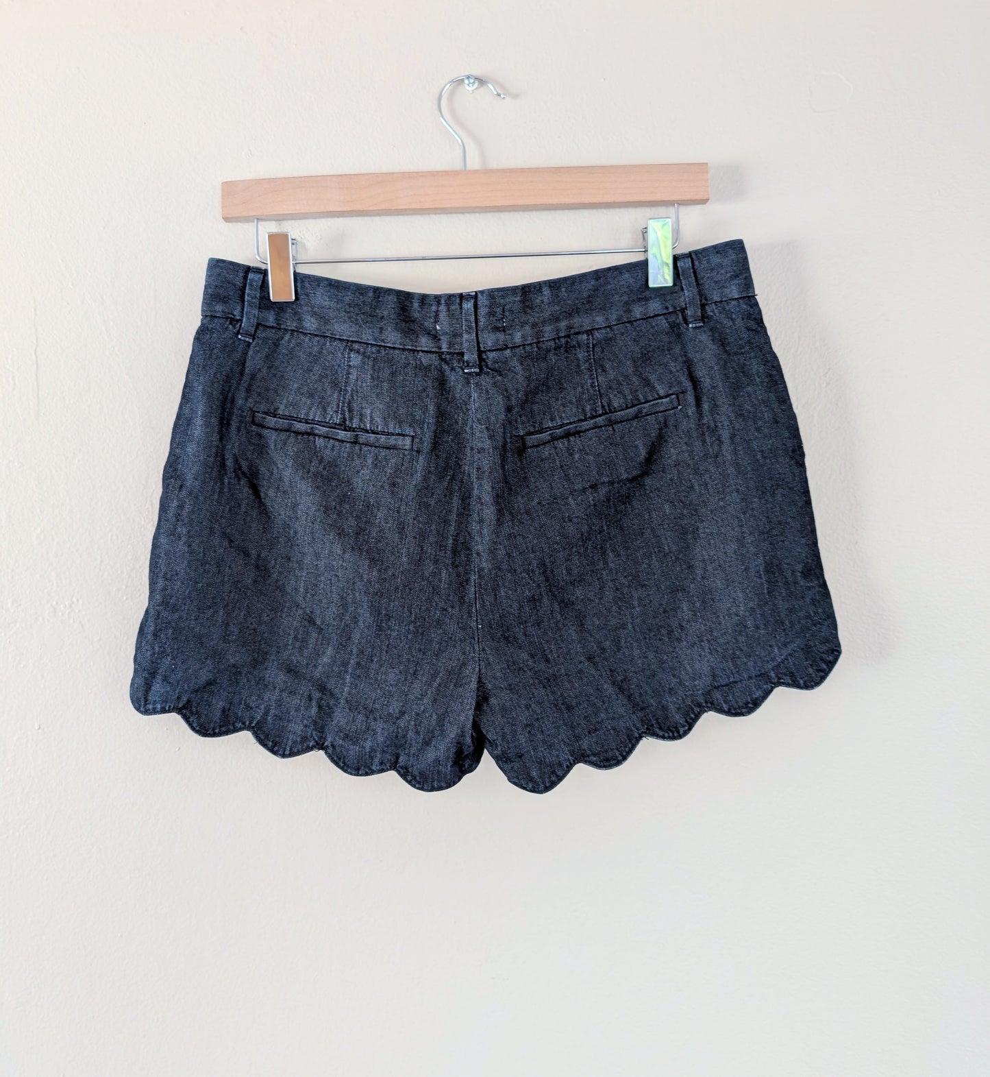 Scallop Hem Dark Chambray Shorts (27)