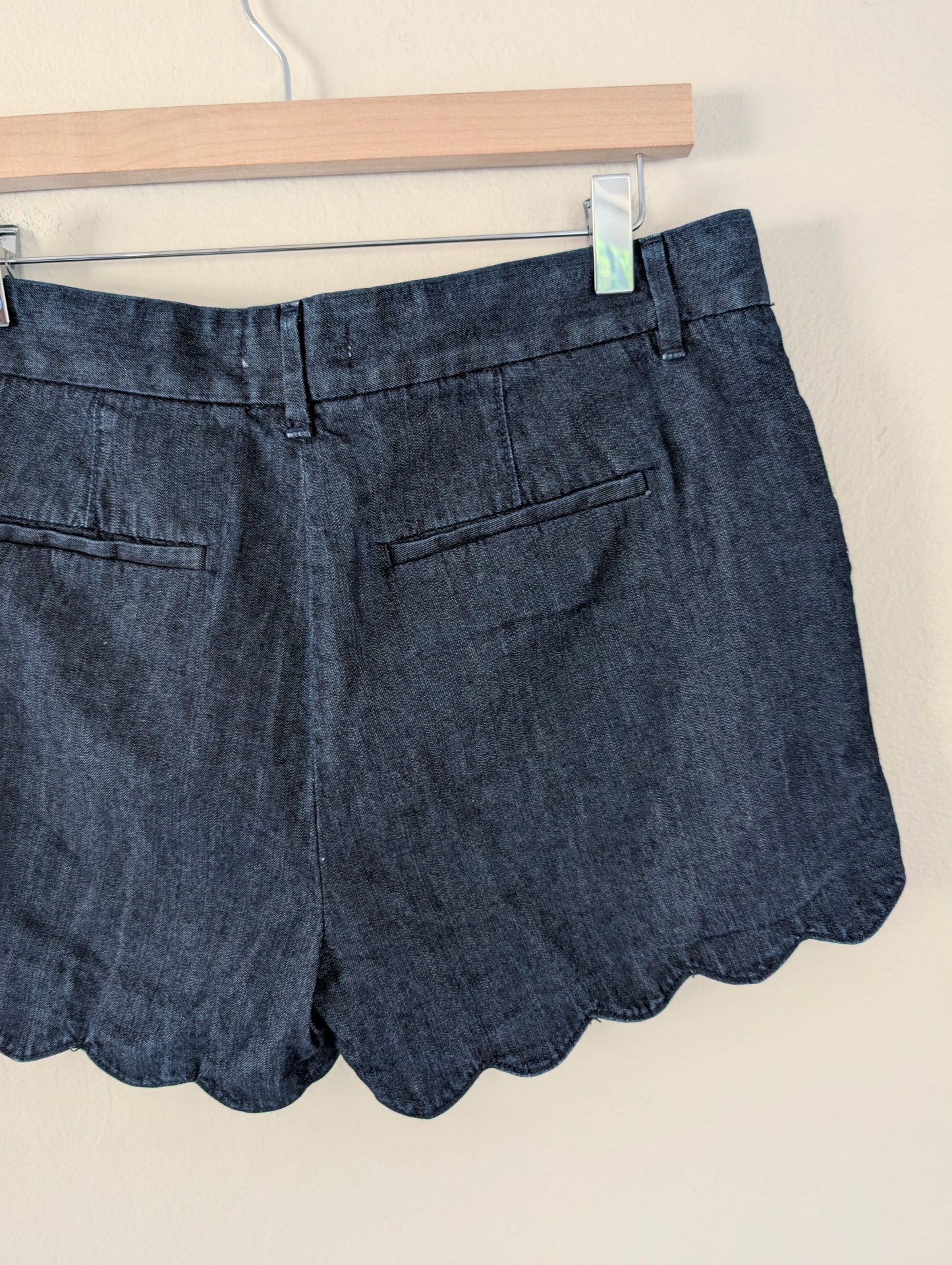 Scallop Hem Dark Chambray Shorts (27)