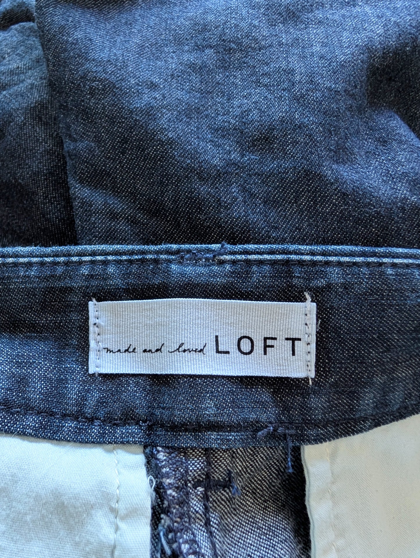 Scallop Hem Dark Chambray Shorts (27)