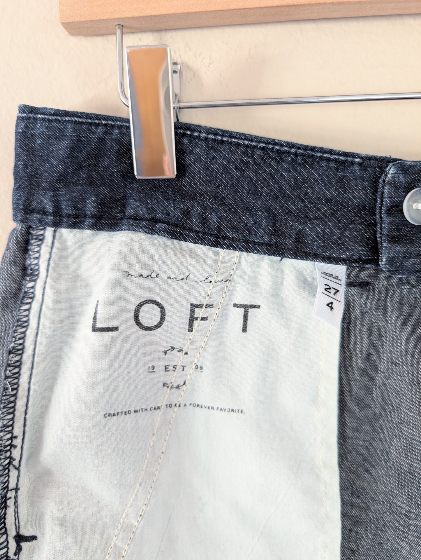 Scallop Hem Dark Chambray Shorts (27)