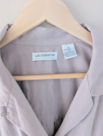 100% Silk Button Up Short Sleeve Shirt (14)