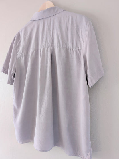 100% Silk Button Up Short Sleeve Shirt (14)