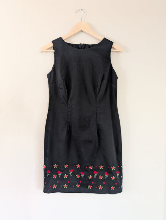 90s Embroidered Poplin Shift Dress (10P)